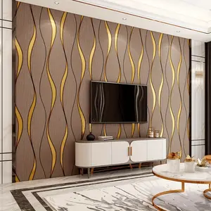 3D Striped Self-Adhesive Wallpaper, Geometric Pattern, DIY Removable, Moisture-Proof, Mould-Proof, Suitable for Bedroom, Living Room, TV Background