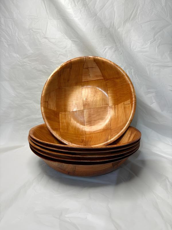Fruit Salad Bowls, Wooden Salad Bowl ,Wood Utensil ,Woven Wooden Bowls for Food Snack ,Decorative Bowl - Gifts, Serving Bowls for party and Christmas wooden bowls decorative bowl