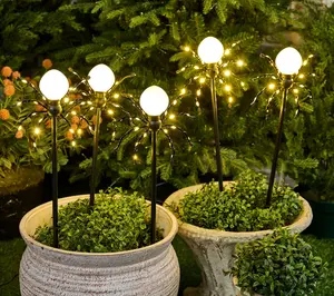 Martha Stewart S/5 Illuminated Indoor/Outdoor 20" Spider Stake Lights