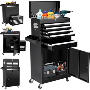 GARVEE Tool Chest with 5 Drawers, Removable Metal Toolbox, Adjustable Shelf, Locking System, Protective Insert, and Workshop Tool Cabinet