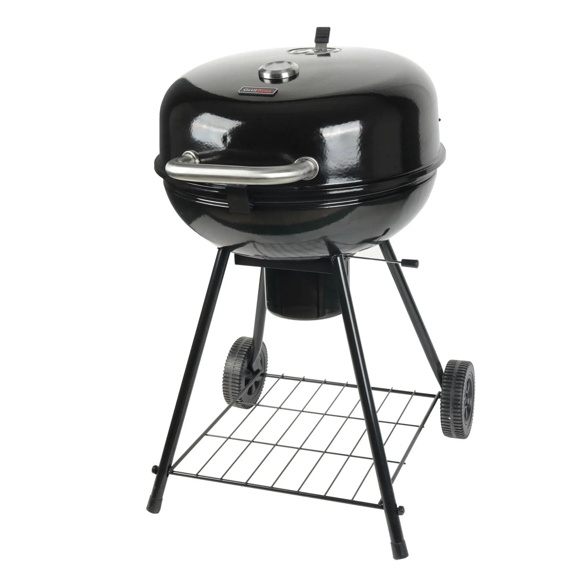Grill Boss 22" Kettle Charcoal Grill, Porcelain Lid, Large Cooking Area, Black Grill Boss 22" Kettle Charcoal Grill, Porcelain Lid, Large Cooking Area, Black