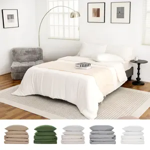 EGO Luxury 100% Cotton Duvet Cover Set, 3 Counts, Breathable & Ultra-Soft, Dual-Sided Design, 8 Corner Snap Buttons, Hidden Zipper, Eco-Friendly Bedding Comfortable