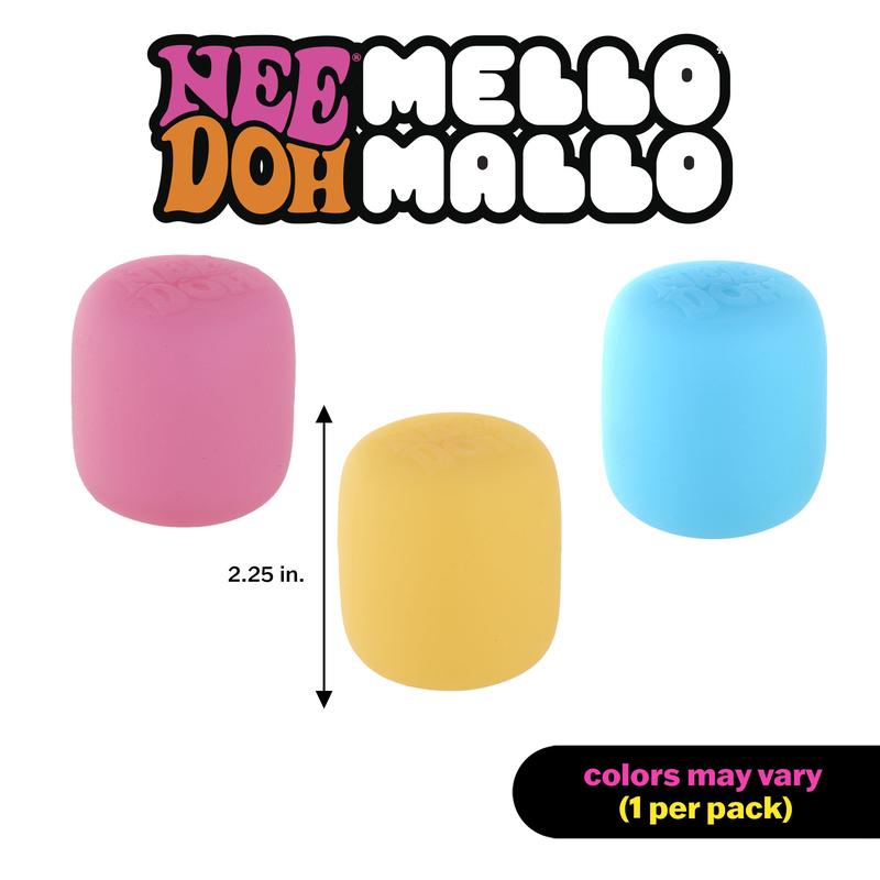 NeeDoh Mello Mallo - Sensory Toy with a Satisfying Dough Filling - Changes Color in the Sun - Ages 3 and Up - Color May Vary; One Per Pack