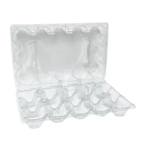 15-Egg Carton - Clear Plastic - Clear Plastic Carton Securely Holding 15 Eggs