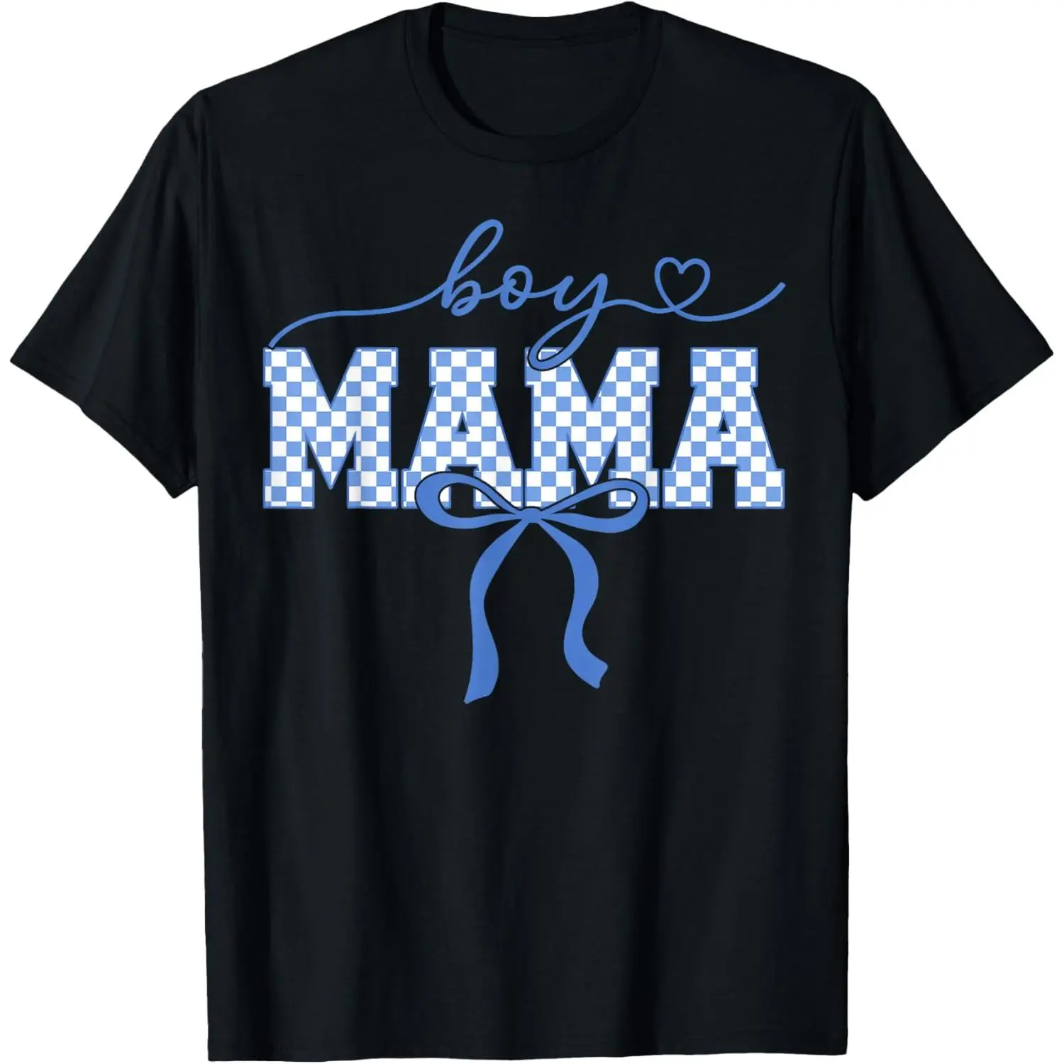 Retro Boy Mama Mother's Day 2026 Checkered Women T-Shirt