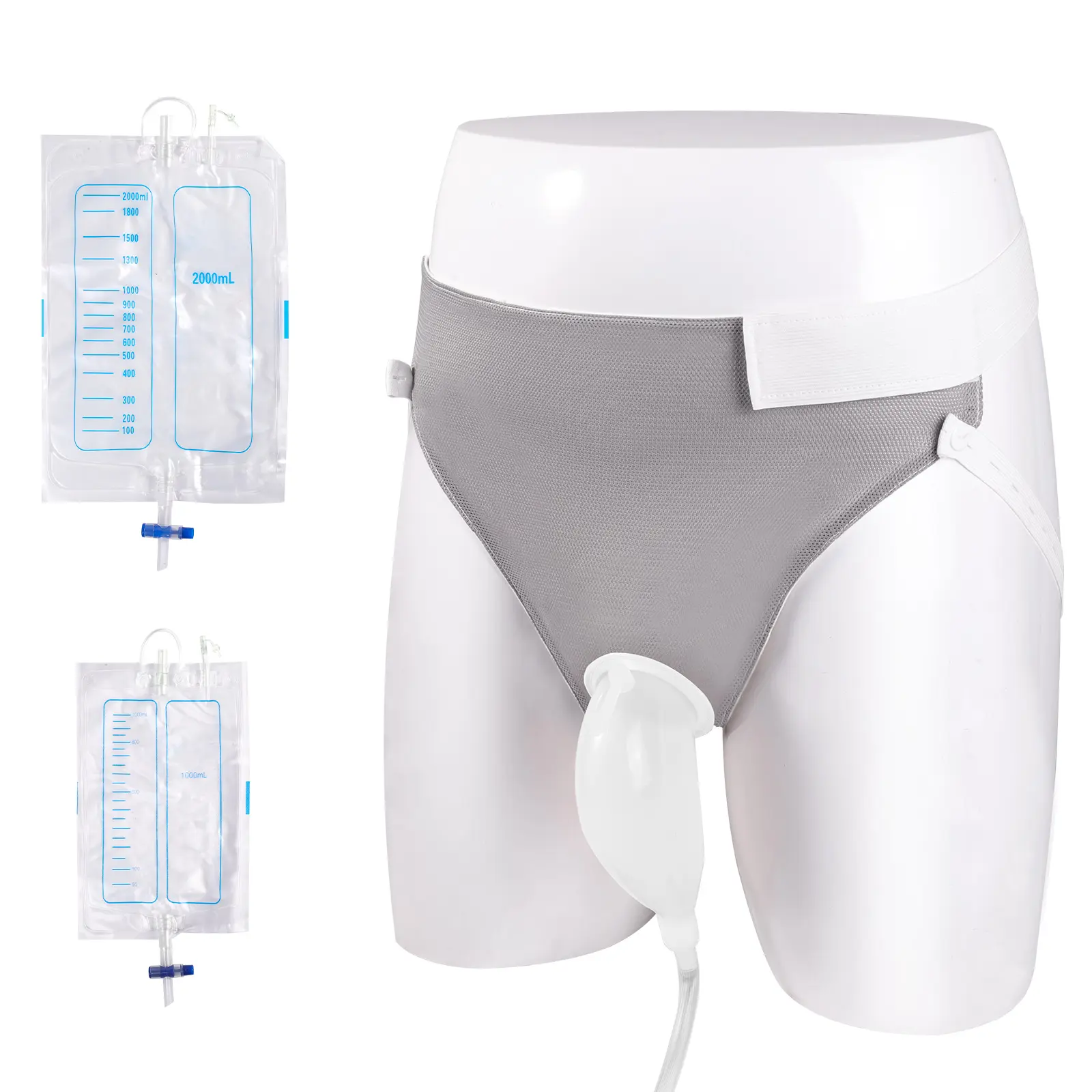 Portable men's urine storage bags, leak-proof and reusable, available in 1000ml and 2000ml, quick-open design, easy to carry, suitable for travel, car, camping, emergencies, and daily use for men, comes in multiple color combinations