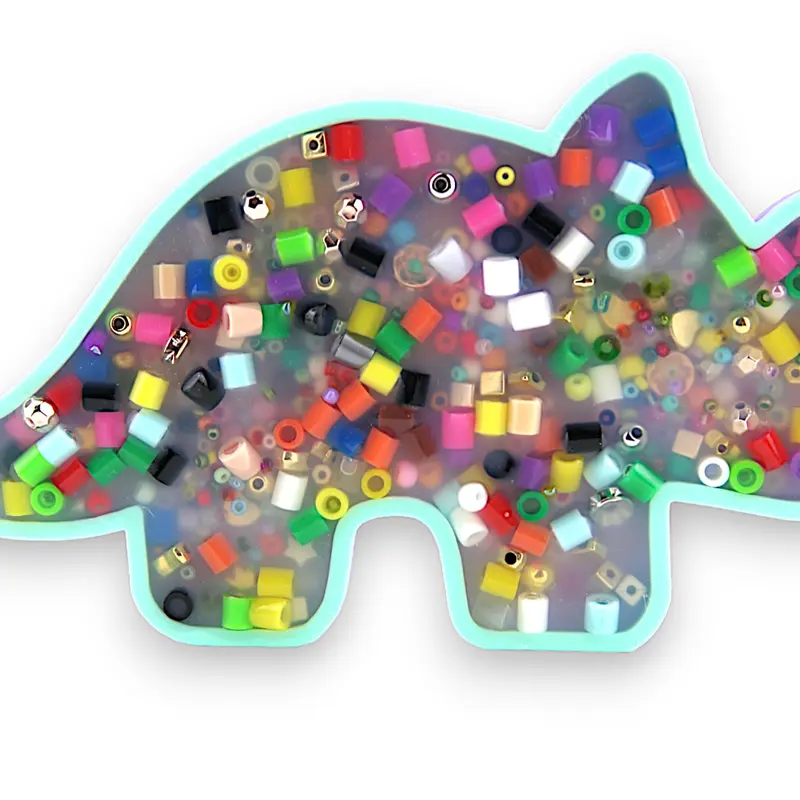 Triceratops Picky Pad and Tray- Satisfy Your Urge to Pick, Pop and Peel Stress-Free! Soft Squishy Silicone Squishies