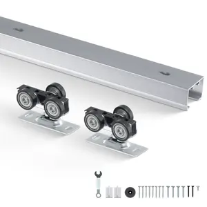 VEVOR Sliding Pocket Door Hardware Track Kit, 5ft Heavy Duty Pocket Door Hardware Kit, Commercial Grade Pocket Door Hardware and Track Set for 24"-30" Wide Single Door, Smoothly and Easy to Install