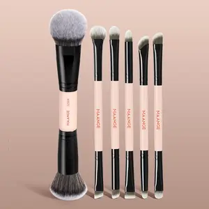 MAANGE 6pcs Professional Double-Ended Makeup Brushes, Foundation Brush Powder Brush Blush Brush Concealer Brush Eyeshadow Brush, Versatile Tools for Flawless Application,Essential Makeup Brushes for Professionals and Beginners