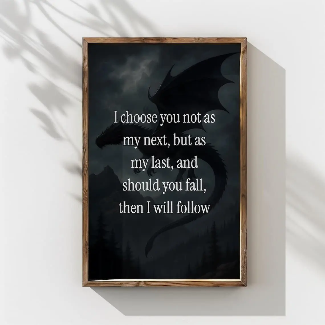 Fourth Wing "A Dragon Without Its Rider Is A Tragedy" Unframed Poster - Iconic Book Quote Art Print - Fantasy Booktok Aesthetic Wall Decor
