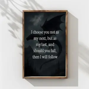Fourth Wing "A Dragon Without Its Rider Is A Tragedy" Unframed Poster - Iconic Book Quote Art Print - Fantasy Booktok Aesthetic Wall Decor
