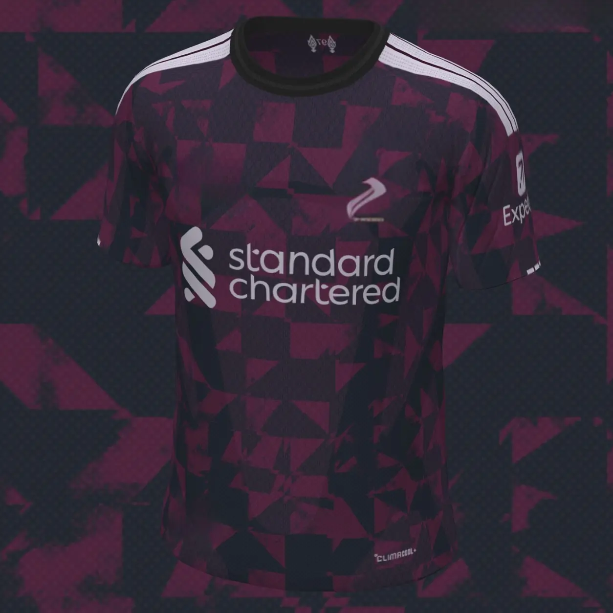 Merseyside Inspired Dark Burgundy Soccer Jersey 2026–2027 – Black Graphic Football Fan Shirt, Unisex Game Day Sports Top