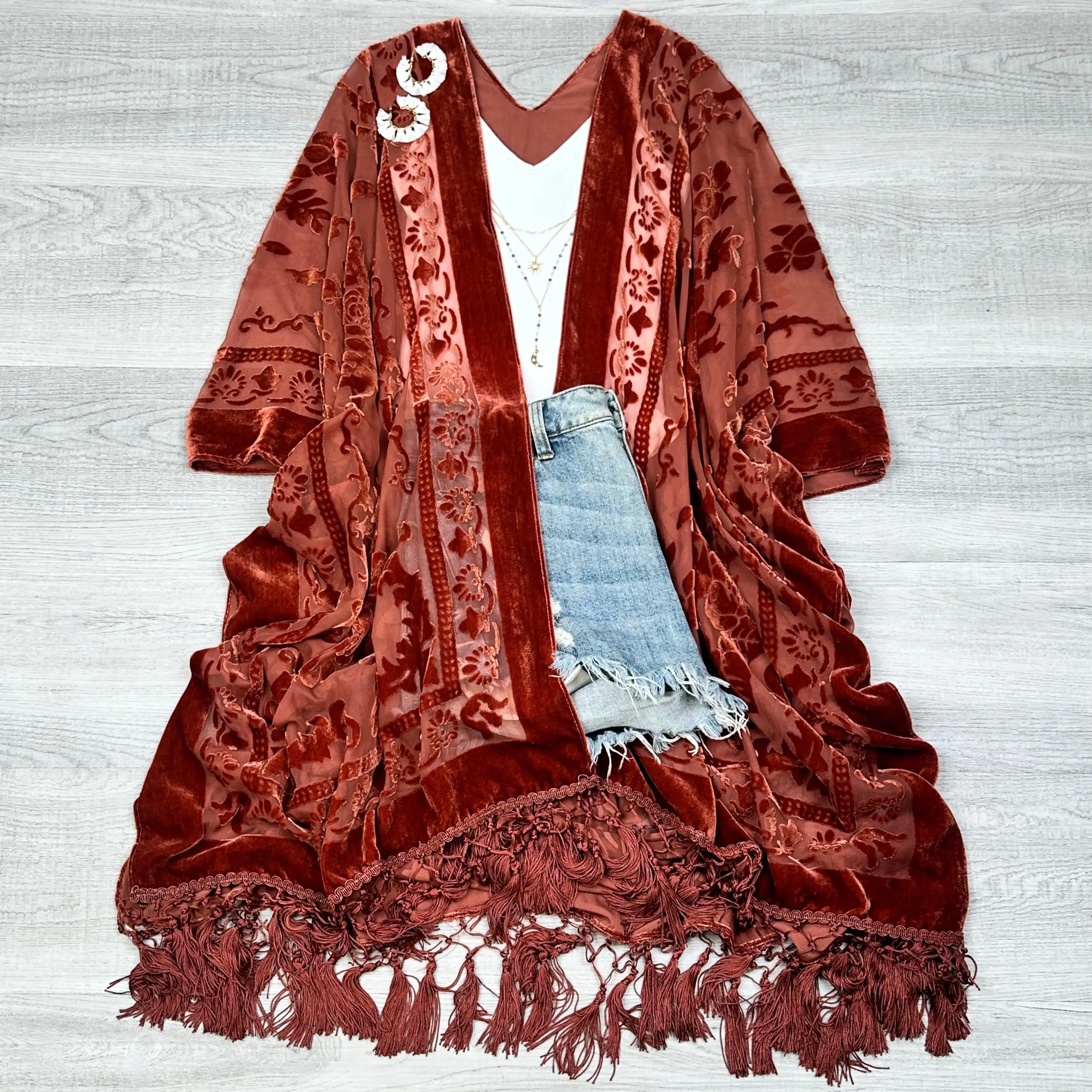 Velvet Mesh Boho Kimono Velvet Mesh Boho Kimono