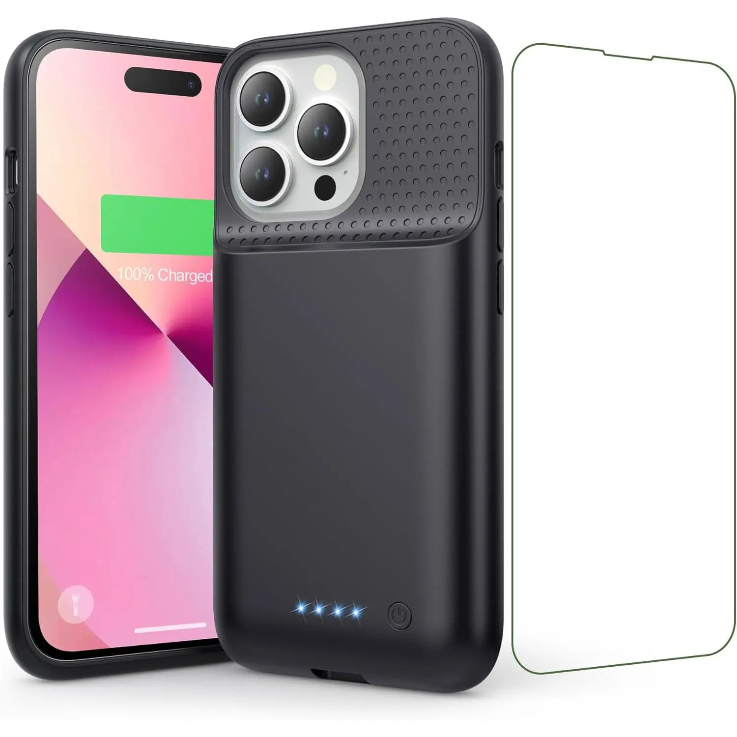 Battery Case for iPhone 14/13/13 Pro (6.1 Inch), [2024 Upgraded] Ultra-Slim 7500mAh Portable Extended Charger Case Cover for iPhone 14, iPhone 13, iPhone 13Pro Charging Case (Black)