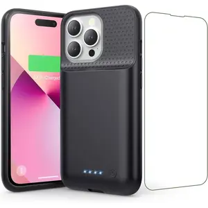 Battery Case for iPhone 14/13/13 Pro (6.1 Inch), [2024 Upgraded] Ultra-Slim 7500mAh Portable Extended Charger Case Cover for iPhone 14, iPhone 13, iPhone 13Pro Charging Case (Black)