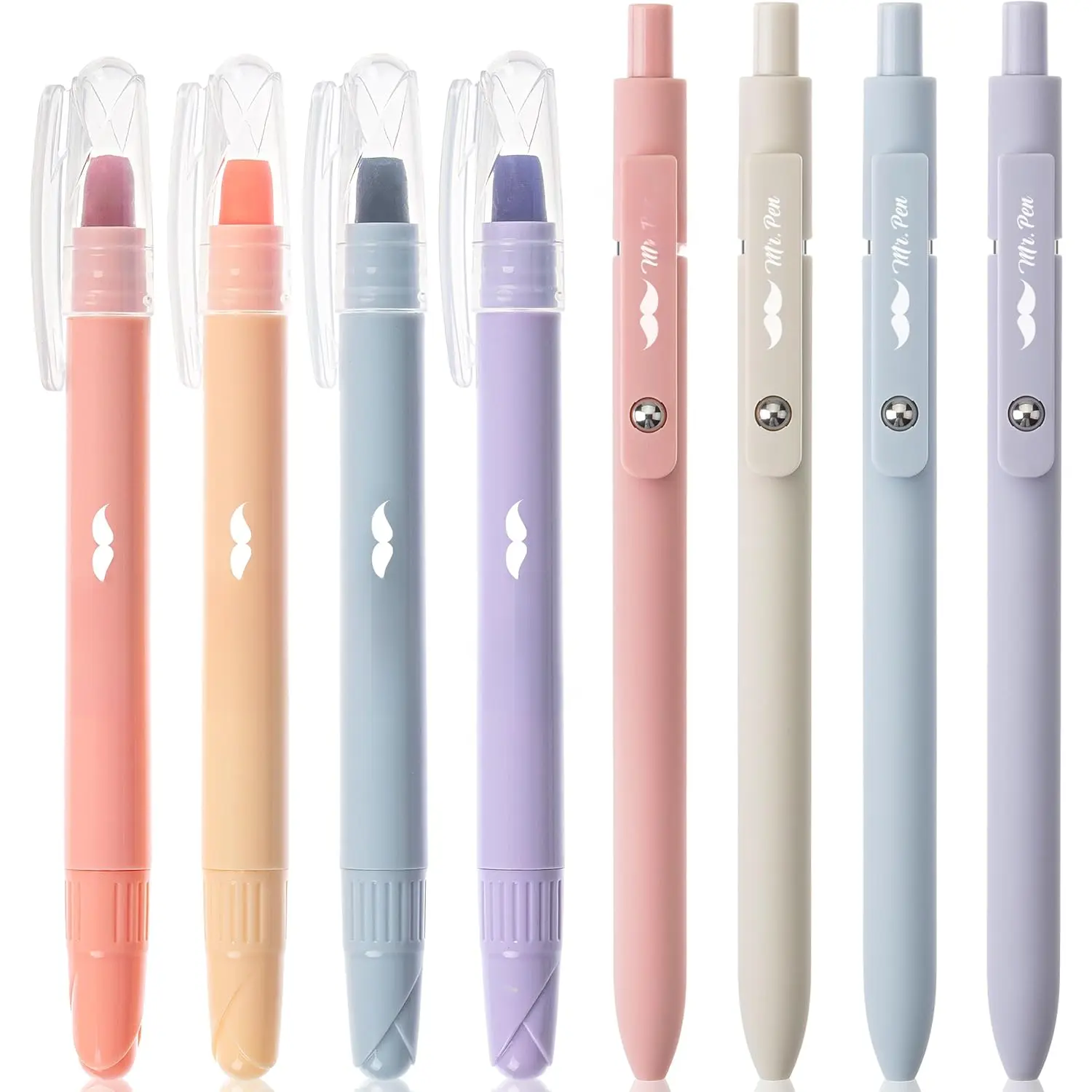 - Gel Highlighters and s, 8 Pack, Pastel Barrel, No Bleed Through,  Journaling Kit