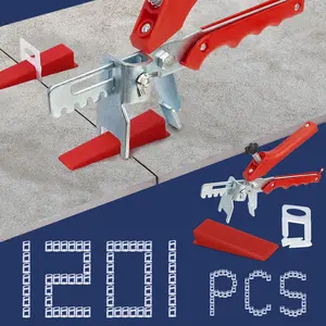 Tile Leveling System with Tile Plier, 1000- Tile Spacers Clips and 200-  Wedges, Tile Leveler Tool Set for Ceramic Tile and Stone Installation (1/16 Inch Tile Spacers)