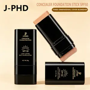 Foundation Stick,2 in 1 Dual-Ended Long-Lasting & Waterproof Concealer Korean Foundation Contour Sticks,Contouring Foundation with Brush,Full Coverage Matte Finish for Face Makeup