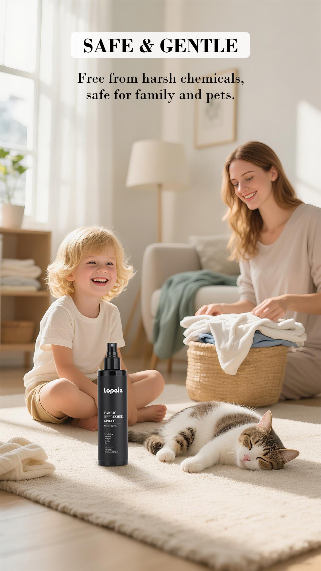 Fabric Refresher Spray, 227ml (7.68 fl oz) Wash-Free Odor Eliminator, Long-Lasting Fragrance for Clothing, Bedding & Linens, Fresh Scent Fabric Spray