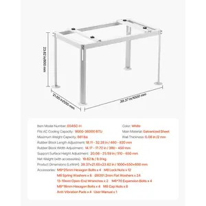 VEVOR Mini Split Ground Stand, Adjustable Anti-Vibration Mini Split Stand for 9000-36000 BTU Ductless Air Conditioner Heat Pump, Heavy Duty AC Base Bracket Floor Mount w/ 661LBS Max. Load Capacity