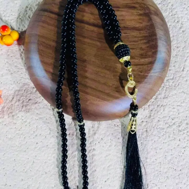 Essential Tasbih 1PC Muslim Prayer Beads Crystal Glass Beads Ramadan Gift Fashion High End Trendy Gift Islamic Modern Casual Black For Men Daily Use