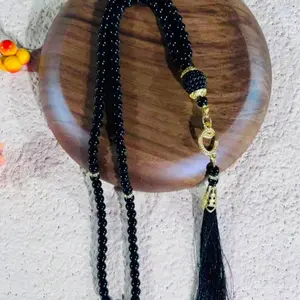 Essential Tasbih 1PC Muslim Prayer Beads Crystal Glass Beads Ramadan Gift Fashion High End Trendy Gift Islamic Modern Casual Black For Men Daily Use