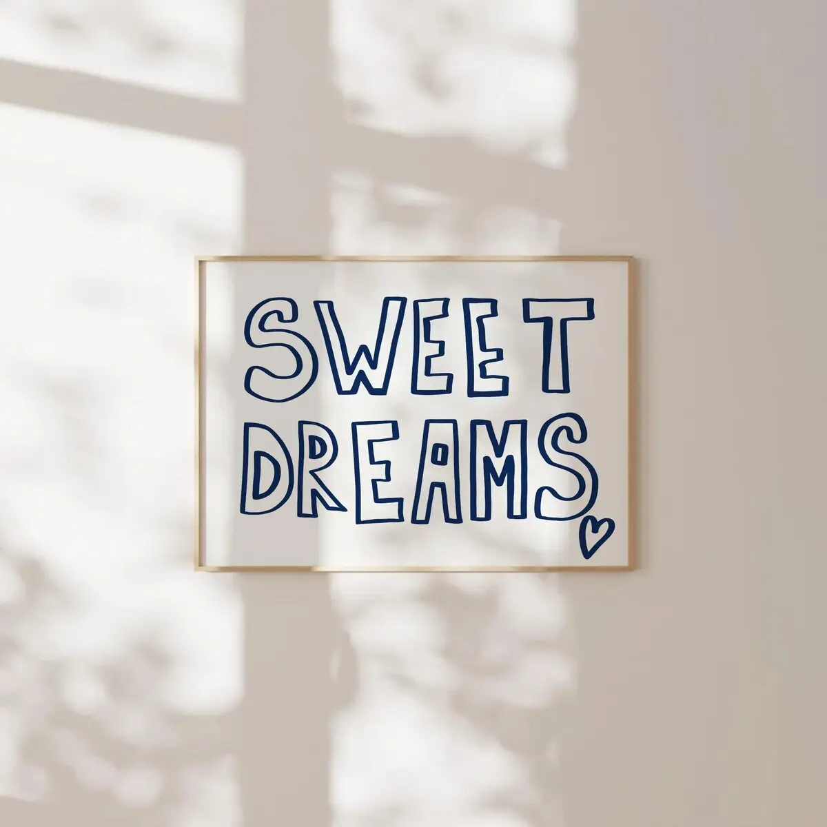 Sweet Dreams Print, Dorm Room Prints, College Apartment, Teen Girl Bedroom Prints, Aesthetic Prints, Mid Century, above Bed Horizontal Print, Room Decor, Unframed