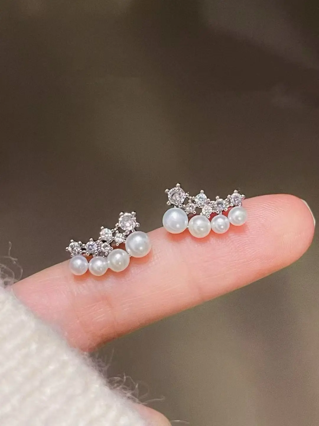 freshwater pearl earring smile shape women gift chrimstmas gift