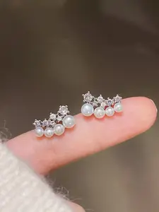 freshwater pearl earring smile shape women gift chrimstmas gift