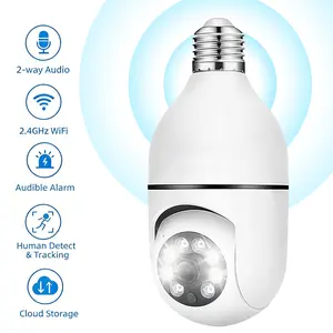 Household Light Bulb Wireless Camera, Color Night Vision & Motion Sensing, 2.4G Stable Network, Easy Install E27 Socket, Garage Indoor Home Protection Camera