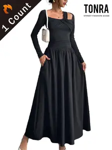 Women's Solid Color Turtle Neck Long Sleeve Top & Wide Leg Skirt Two-Piece Set, Casual Fashion Cozy Two Piece for Daily Outdoor Wear, Women Clothes for Spring Fall, Suits