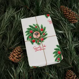 Smells Like Christmas Golden Retriever Dog Wrapping Paper