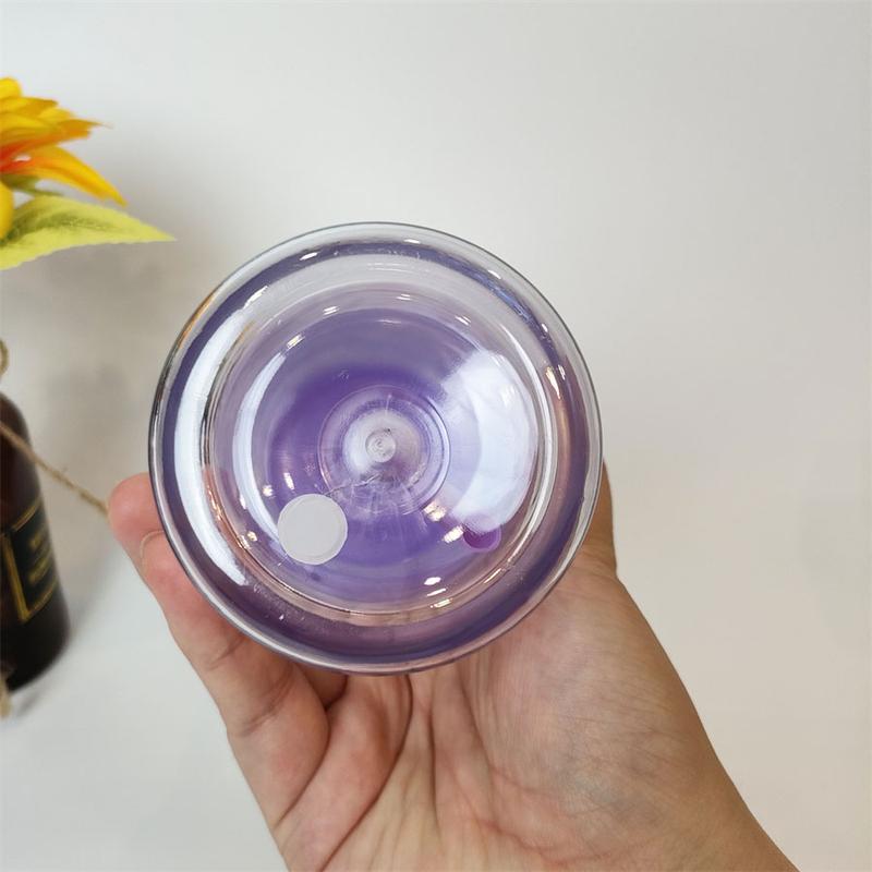 [ 4/6/8/25/50PCS ] 16 oz Plastic Snow Globe Tumbler, Pre-Drilled Double Wall Plastic Can Cold Drinks Snowglobe Cup with Lid and Straw for Snow Globe Glitter DIY Gift