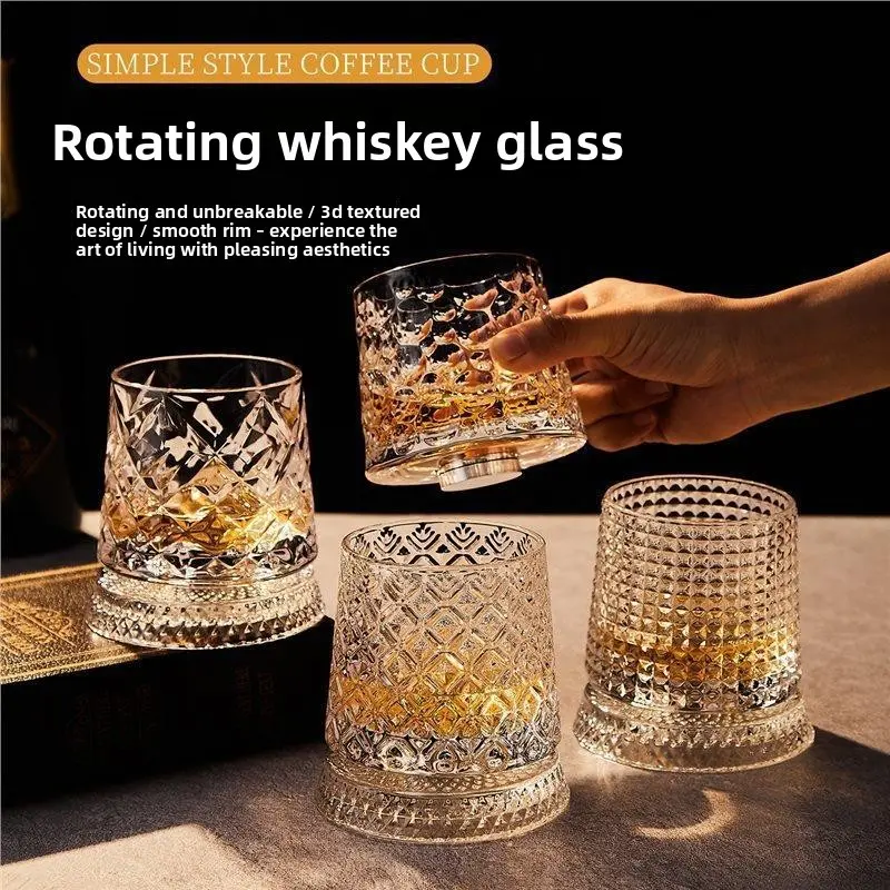 Stunning Diamond Cut Glass Whiskey Glasses, Perfect for Elevating Your Nighttime Drinks, High-Quality Crystal Design