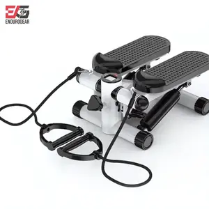 Mini Stair Stepper Machine with Resistance Bands – Adjustable Hydraulic Stepper for Full Body Home Workout | 300 LB Capacity, LCD Monitor | ENDUROGEAR