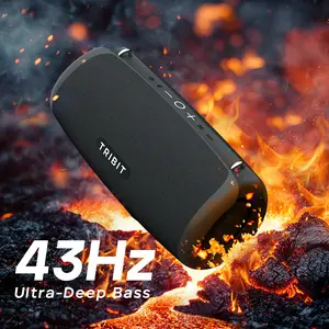 TRIBIT StormBox Lava Portable Bluetooth Speaker 80W Booming Sound IP67 Waterproof 43Hz Deep Bass 24h Playtime Built-in Mic Two-way Talk TWS Pairing for Camping Beach Party Outdoor