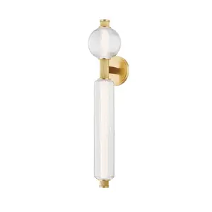 Nature-Inspired Atom Wall Sconce, Mid-Century Sputnik Design with Energy-Efficient LEDs in Vintage Brass Finish