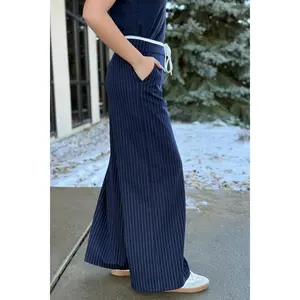 Mandi Pinstripe Drawstring Trousers