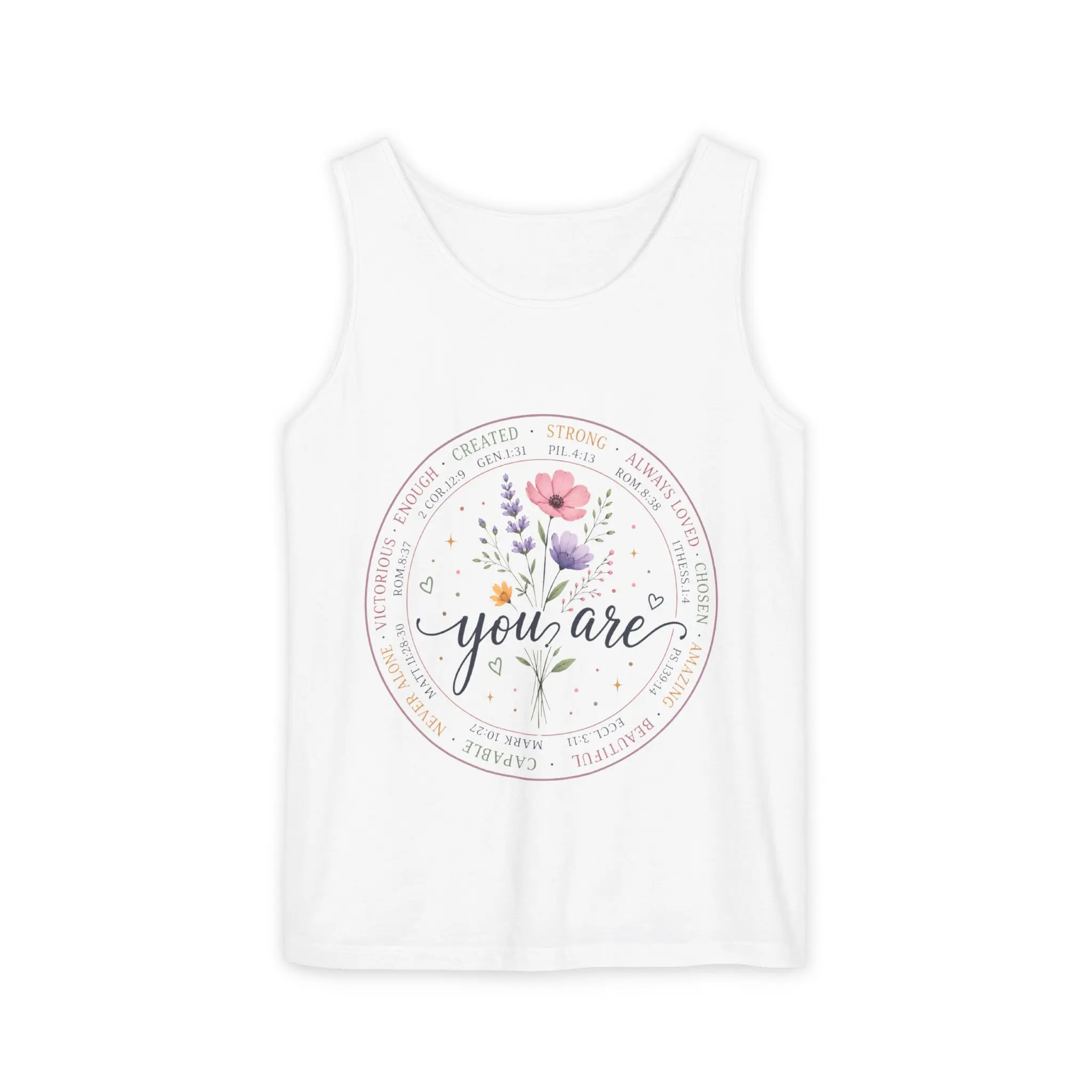 You Are Floral Script tank top | Inspirational Typography, Wildflower Illustration