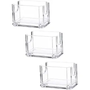 3 Pcs Clear Acrylic Sugar Packet Holder Tea Bag Organizer Small Sugar Caddy Dispenser Storage Container for Countertop Coffee Bar Cabinet Restaurant