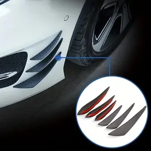 Latest Hot Selling Model (6 Pack) Universal Carbon Fiber Front Bumper Lip Splitter Rear Wing Spoiler Set