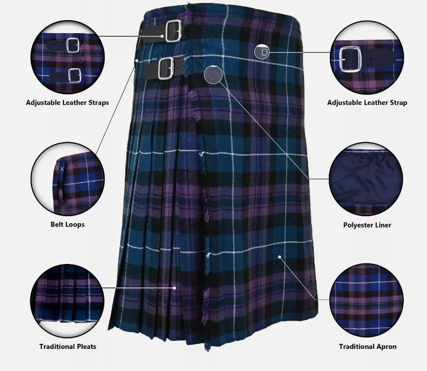 Men's 8 Yard Scottish Tartan Highland Wedding Kilt Pride Of Scotland