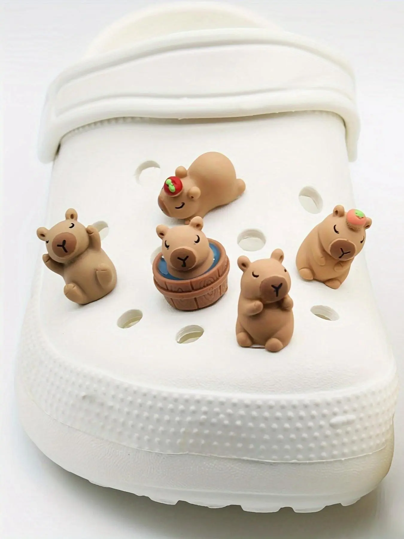 Cute Cartoon Capybara Design Shoe Charm, Charm Accessory, Cute Animal Design Shoe Decoration, Fashionable Shoes Decorations for Clogs and Sandals Footwear, Shoe Charms Set