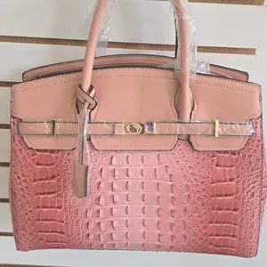 Pink crocodile Purse with wallet