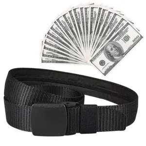 Security Money Belt with Hidden Money Pocket - Nylon Tactical Belt for Men & Women, Zinc Alloy Buckle, Anti-Theft Wallet
