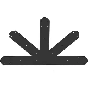 VEVOR Gable Plate, Black Powder-Coated Truss Connector Plates, 12:12 Pitch Gable Bracket, 4 mm / 0.16\" Steel Truss Nail Plates, Decorative Gable Plate with Bolts for Wooden Beam Use