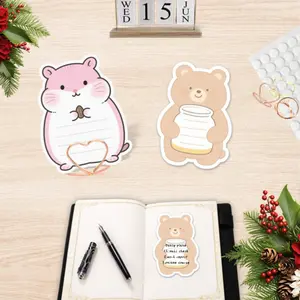 YOOMA  Adorable Animal - Shaped Sticky Notes Set,Ideal for Pet Lovers, Perfect for Daily Planner, Reminders,Sticky Notes for Daily Convenience and Quick Notes, 100-Pack with100pcs Stickers+3pcs Mental Note Card Clip, Cute Animal Notepads