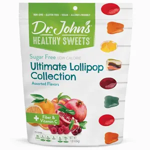 Dr. John’s Sugar Free Candy, Healthy Lollipops with Zero Sugar, Low Calorie Snacks, Keto Friendly Hard Candy Sweets, Ultimate Collection, 60 Count, 1 LB