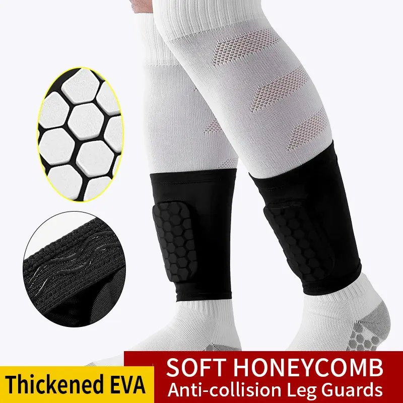 1 Pair / Single Soccer Shin Guards Honeycomb EVA Pads, Non-Slip Breathable Calf Sleeves for Adults & Youth Football Training Soccer Training Equipment, Soccer Gear