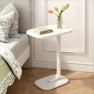Sumimervibes,C-Shaped Side Table, Small Side Table End Table, Wood TV Tray Table for Eating Couch Tables for Small Space, for Sofa and Bed, 18”L X 12”W Tabletop outdoorfun